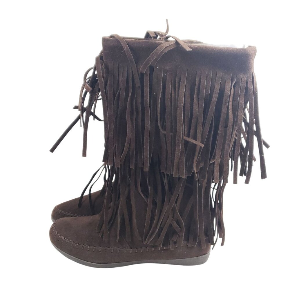 Rampage Women's Size 7.5 Candid Brown Faux Suede Moc Boots - Picture 5 of 7